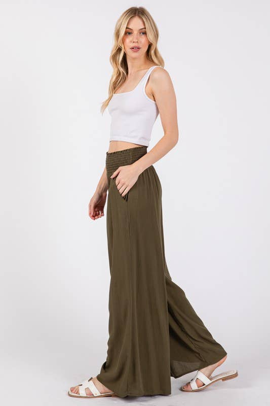 Final Touch – wholesale Pants – Women's – Heavy Gauze Wide Leg Pants - NP70263D-HV47