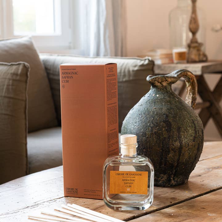Cirerie de Gascogne (US/CAN)-Distributed by Scents of Europe - Wholesale Reed Diffuser - Armagnac, Saffron, Leather Reed Diffuser