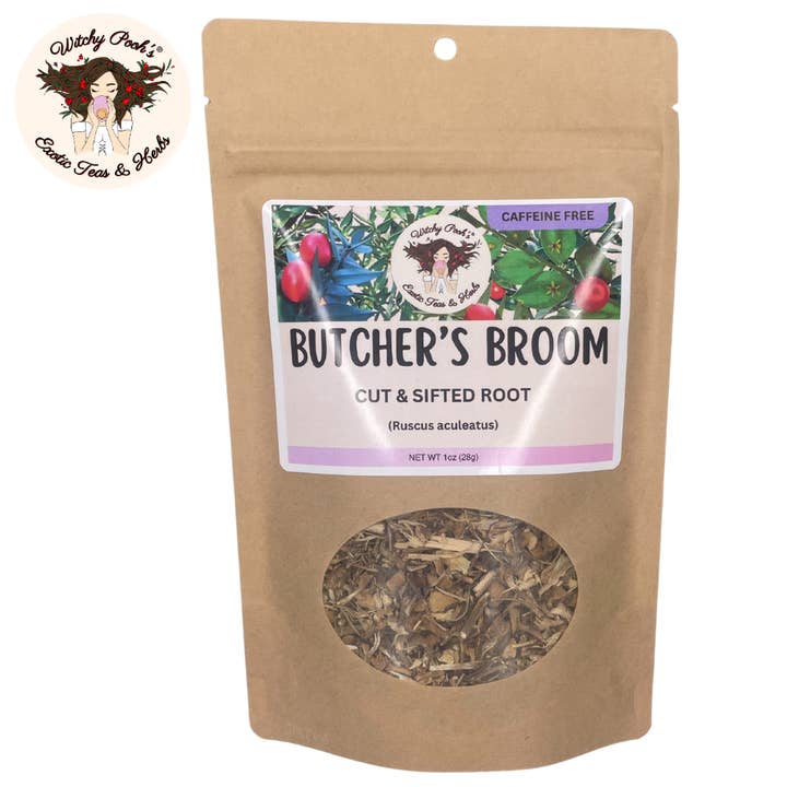 Witchy Pooh's Exotic Teas & Herbs – Engroshandel Løs te – Witchy Poohs Butcher's Broom Te, skåret og sigtet rod