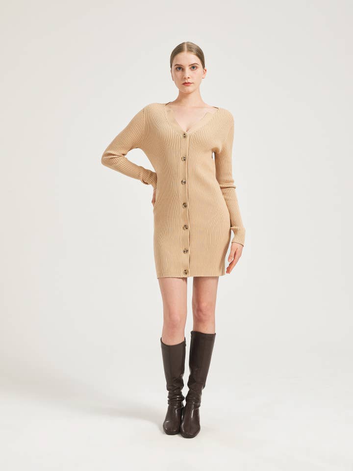 Minivestido de punto acanalado Ava para venta al por mayor de THE 28TH ROSE