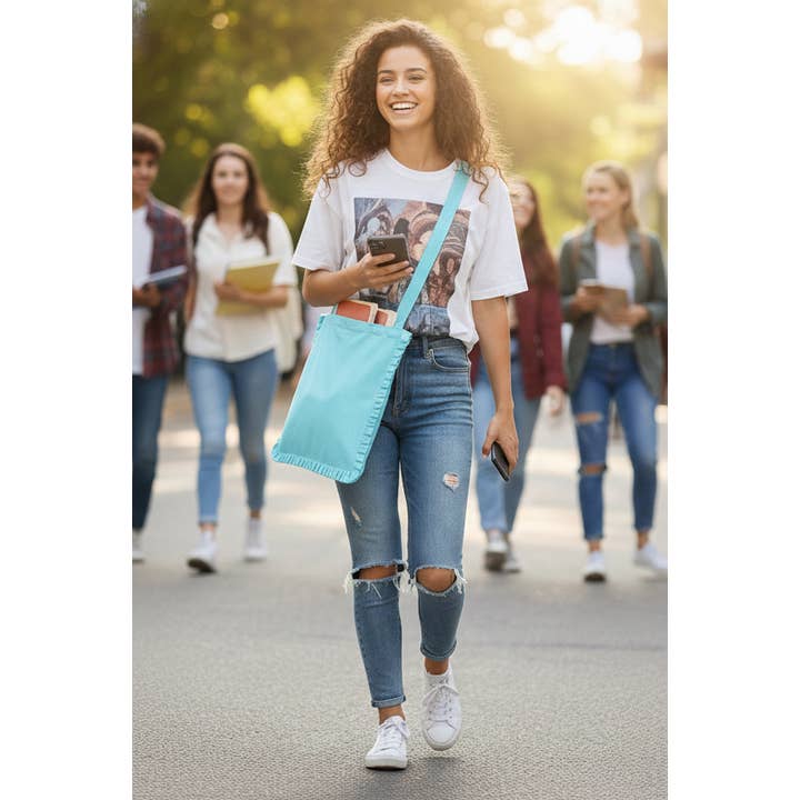 House of Kraft - Wholesale Tote Bag - Women's - Canvas Ruffle Tote | Canvas Colored Tote Bag | Unbranded 37