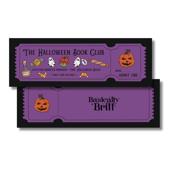 Marcapáginas - Tarjeta de Club de Lectura de Halloween para venta al por mayor de Basically Britt