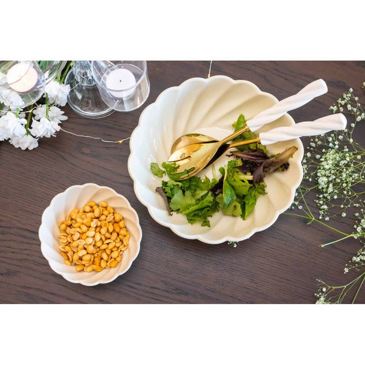 AULICA - Wholesale Serve Bowl - Ecru cloud salad bowl 25.5x25.5x9cm3