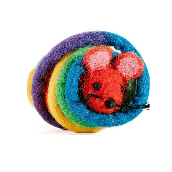 Cat in the Box LLC - Wholesale Pet Toy - Cat - Wool Mouse Cat Toy 6-Foot-Tail - all-red, rainbow, unicorn22