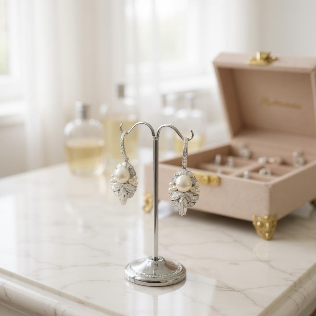 Athena Bridal Jewellery - Vente Boucles d'oreilles pendantes - COLLECTION CZ - BOUCLES D'OREILLES VINTAGE ALLUE - ARGENT CZER8093