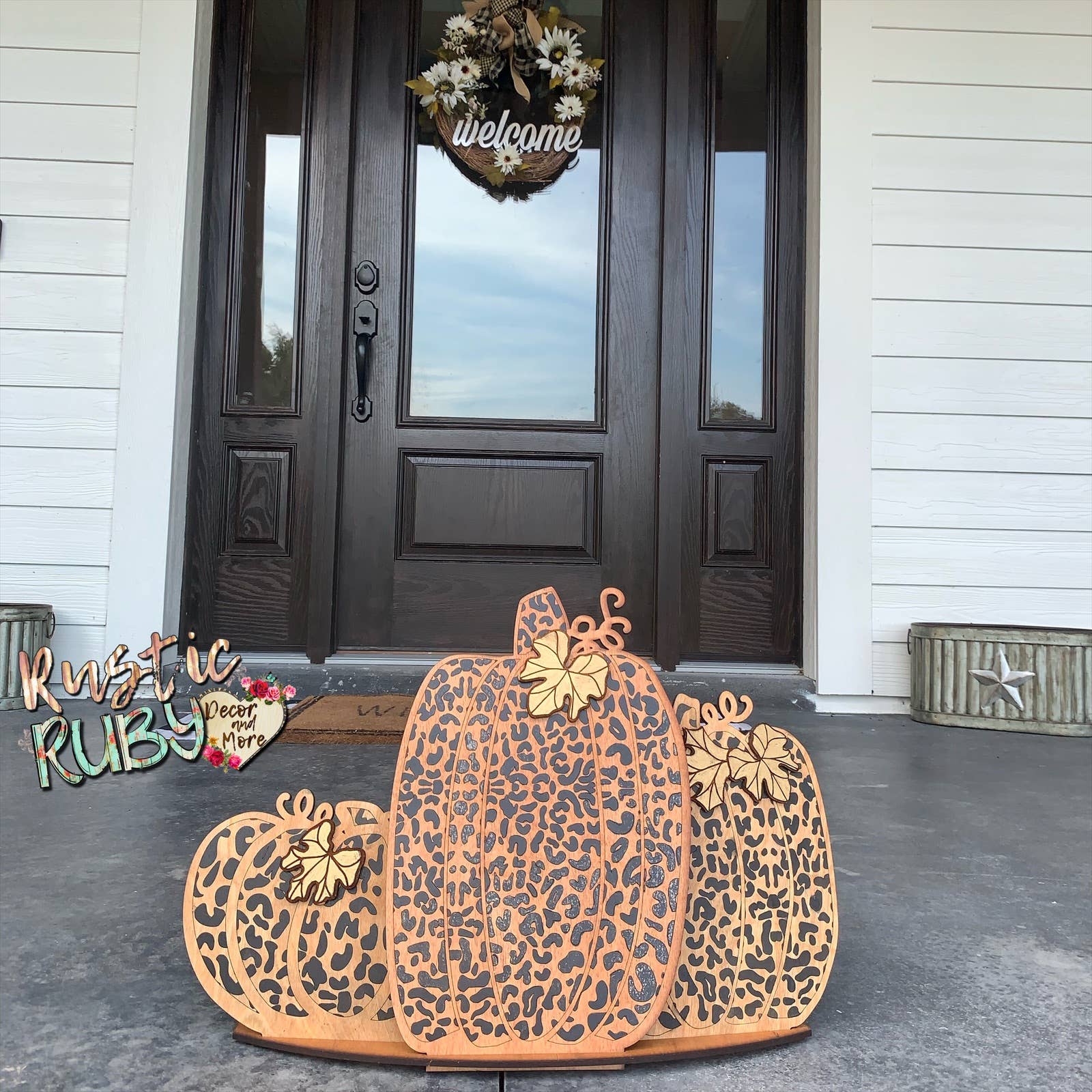 Rustic Ruby Decor and More LLC - Wholesale Decorative Tabletop Object - Cheetah Pumpkins2