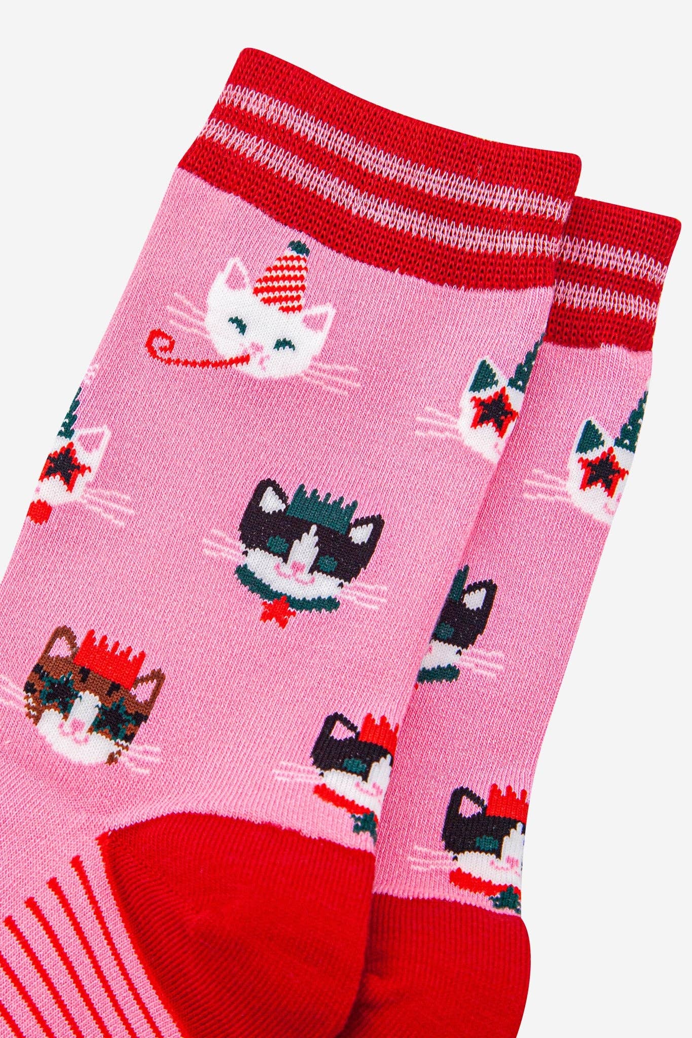 Sock Talk – wholesale Socks – Women's – Women's Bamboo Socks - Hot Pink/Red, Party Cats2