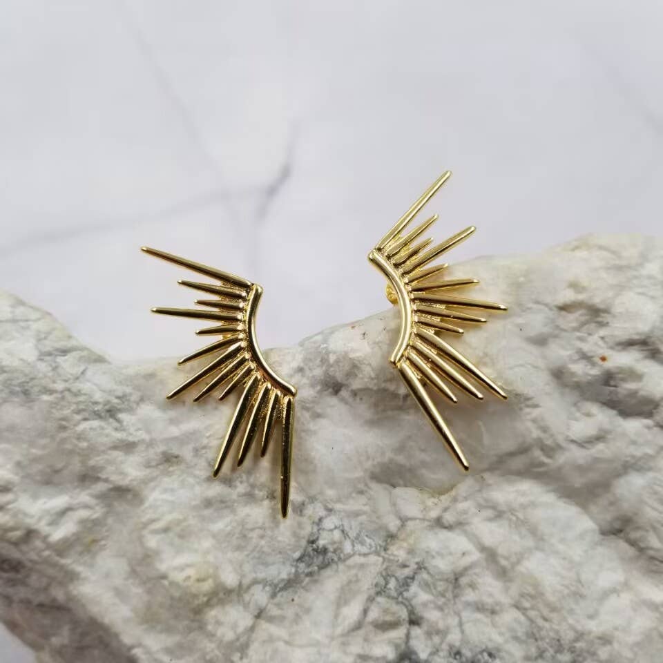 The Pretty Jewellery - Wholesale Stud/Post Earrings - Gold Sun Hot Girl Stud Earrings