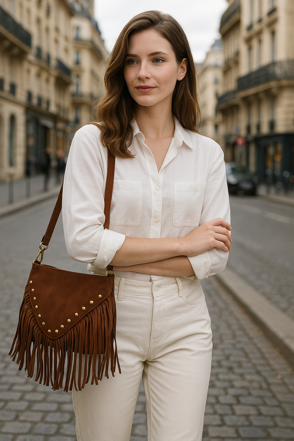 ITALIAN'S LEATHER - Wholesale Shoulder Bag - Women's - Morella suede leather shoulder bag 250825.15