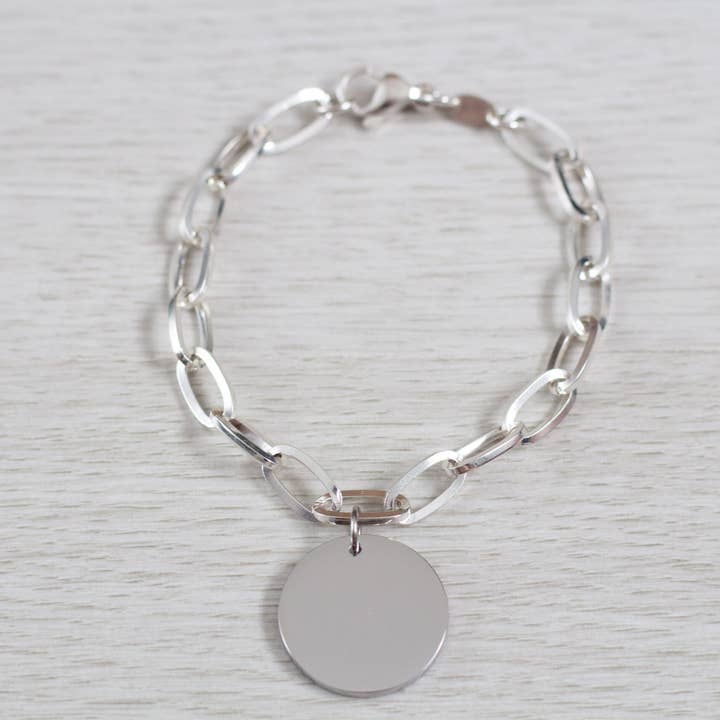 Cercle Empreinte digitale Trombone Bracelet pour la vente par Gemz By Emz