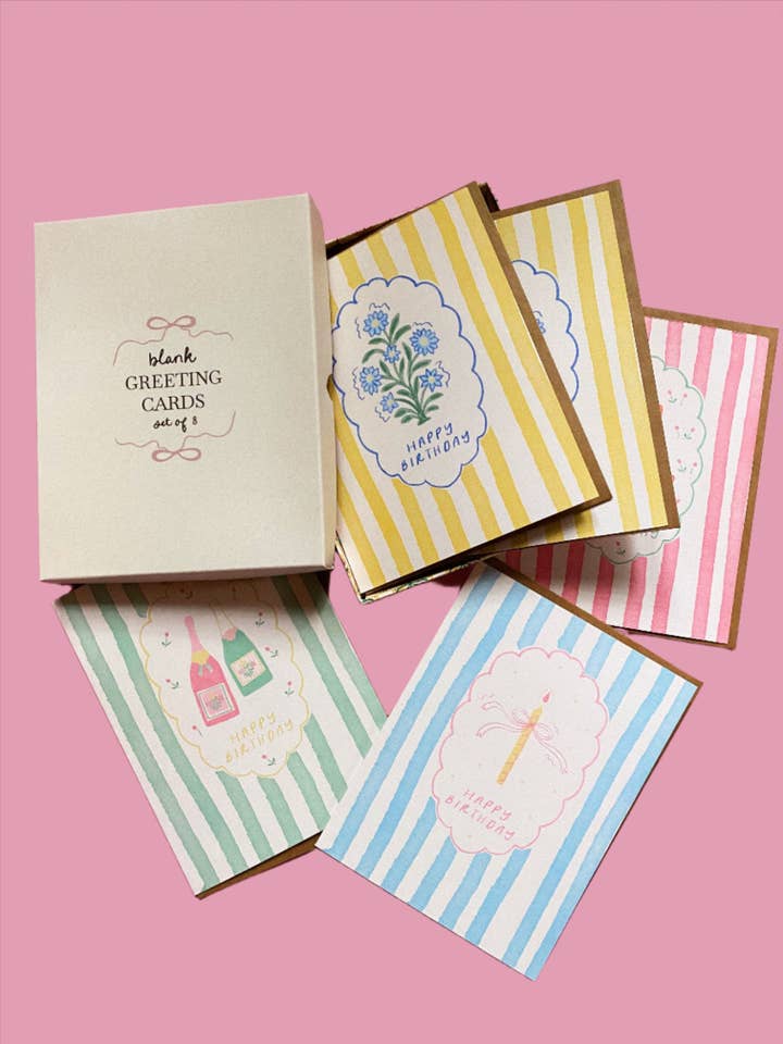 French Countryside Birthday Card Pack (Set of 8) for wholesale by All My Love Stationery