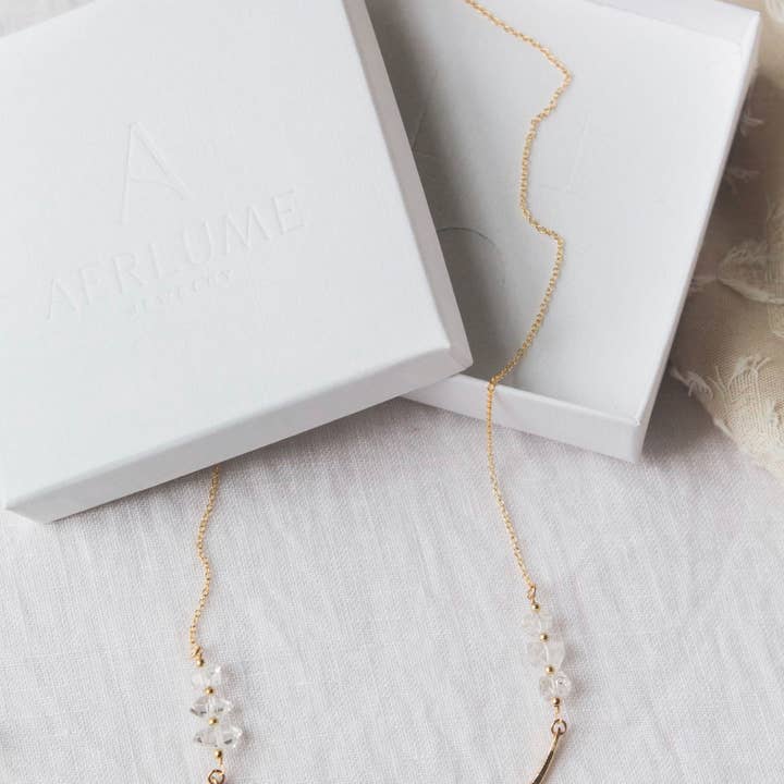 Herkimer Crescent Necklace for wholesale by Aerlume