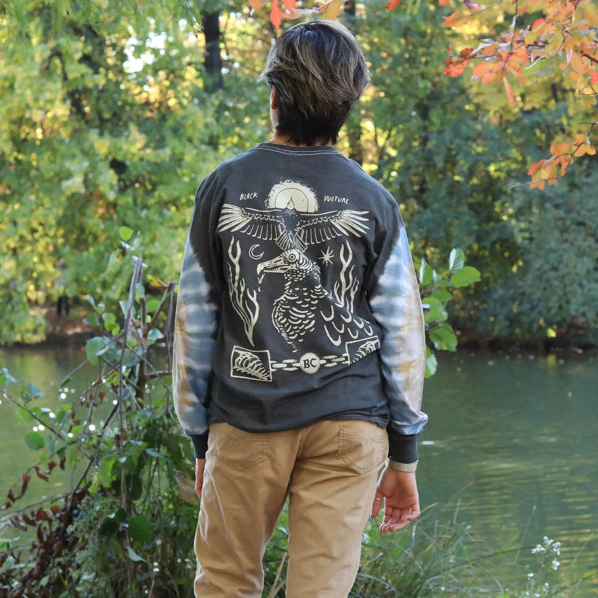 Pepper Black Vulture Long Sleeve Tee for wholesale on Faire3