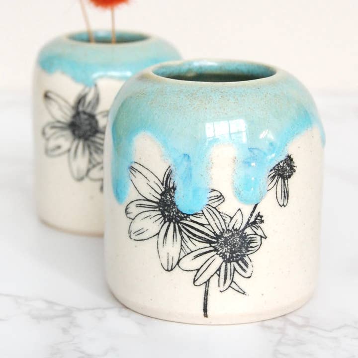 Tiny Bud Vase: Rudbeckia Wild Flower for wholesale by Compost Design