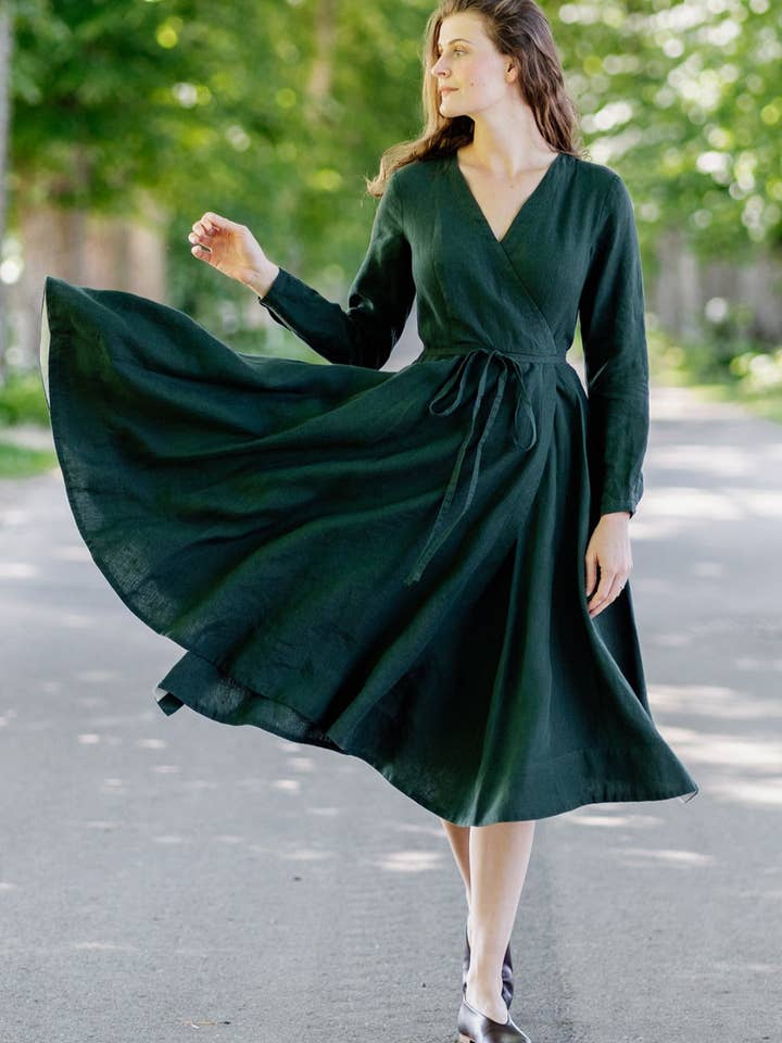 Son de Flor - Wholesale Dress - Women's - Wrap Dress, Long Sleeve