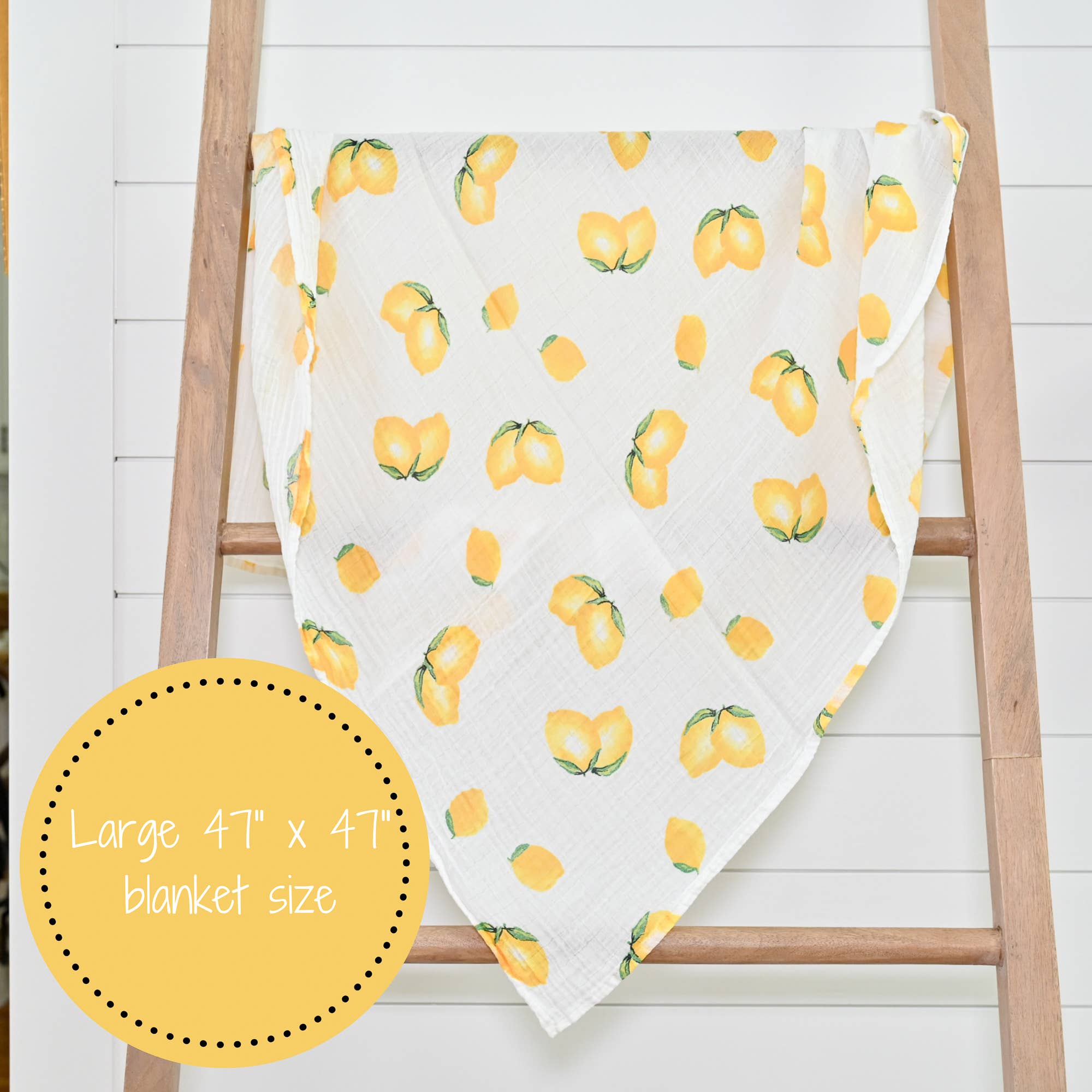 LollyBanks - Wholesale Swaddle - Baby - When Life Hands You Lemons Baby Muslin Swaddle Blanket6