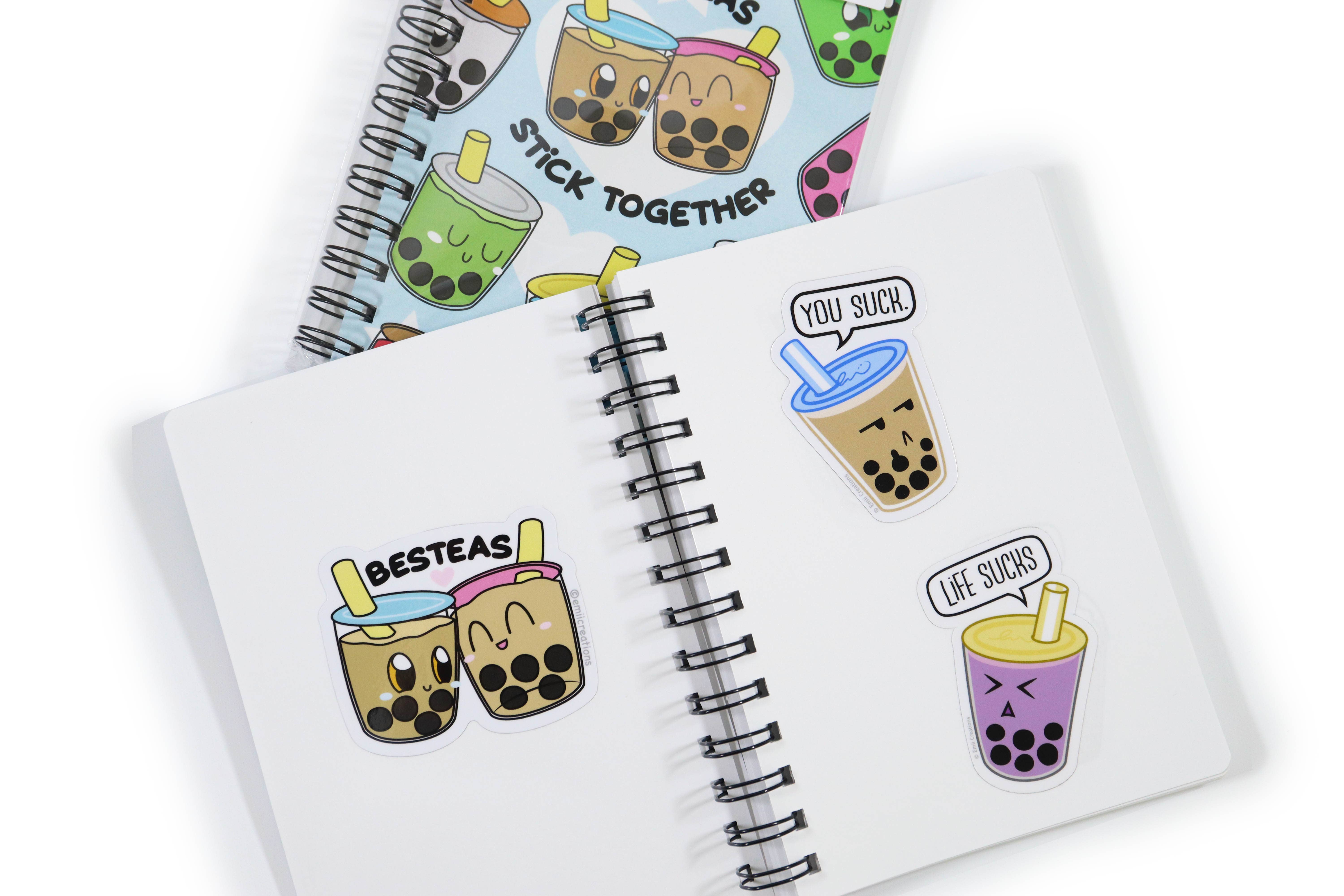 Emii Creations - Wholesale Sticker - Cute Boba Bestea Reusable Sticker Book2