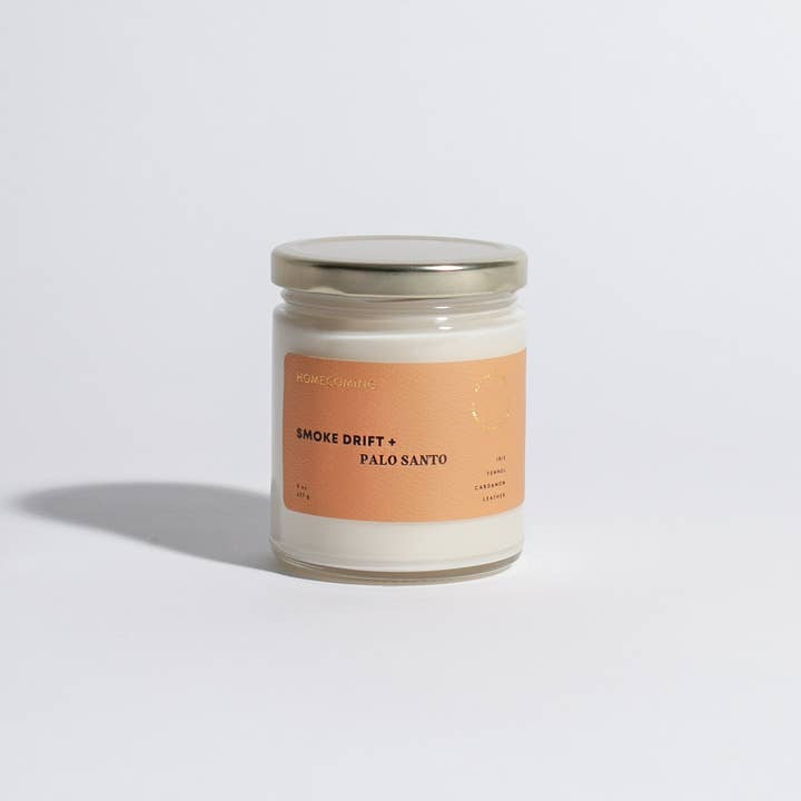 Smoke Drift + Palo Santo Soy Wax Candle for wholesale by Homecoming