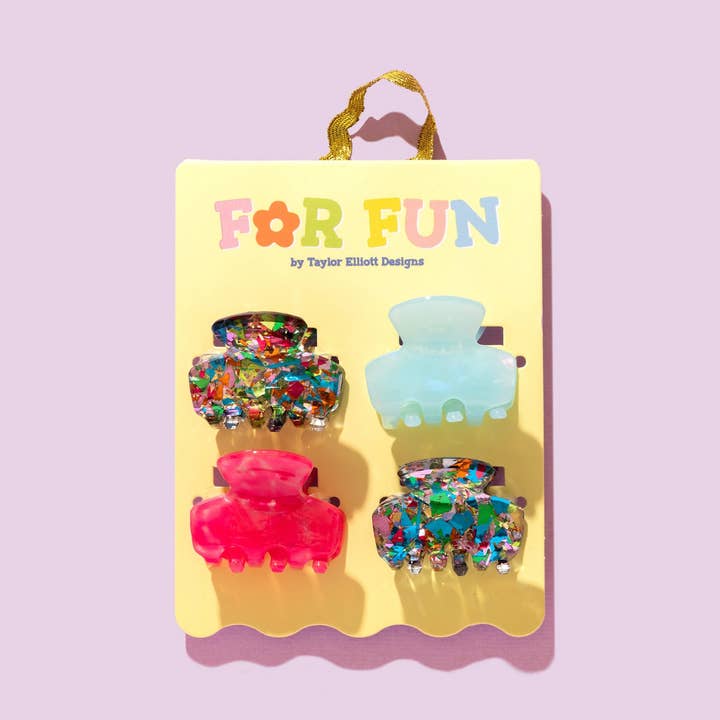 Taylor Elliott Designs - Wholesale Hair Clip - Kids - For Fun - Colorful Confetti Mini Claw Clips - Min. 4 (CC-08)0