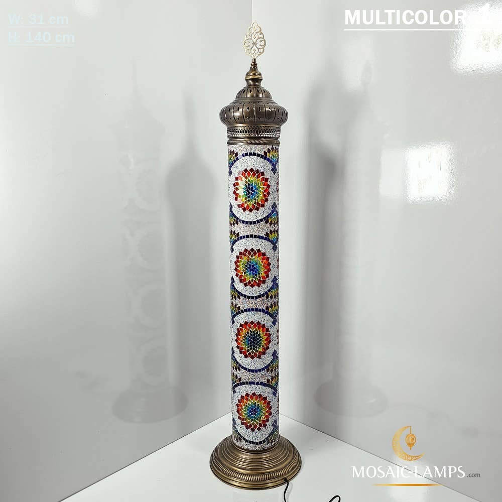 Mosaic Lamps - Wholesale Floor Lamp - W 15cm Cylinder Mosaic Floor Lamp, Turkish, Moroccan Authent9
