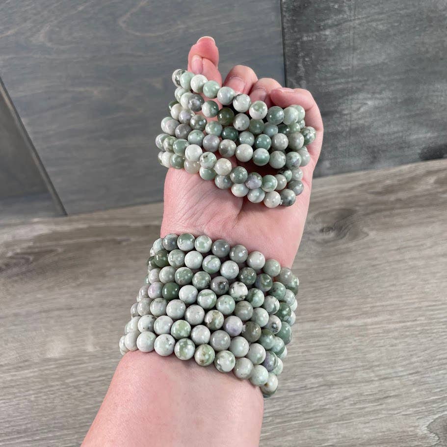 Keystone Crystals - Wholesale Beaded Bracelet - 8mm Round Gemstone Beaded Bracelets – Assorted Crystals Bulk34