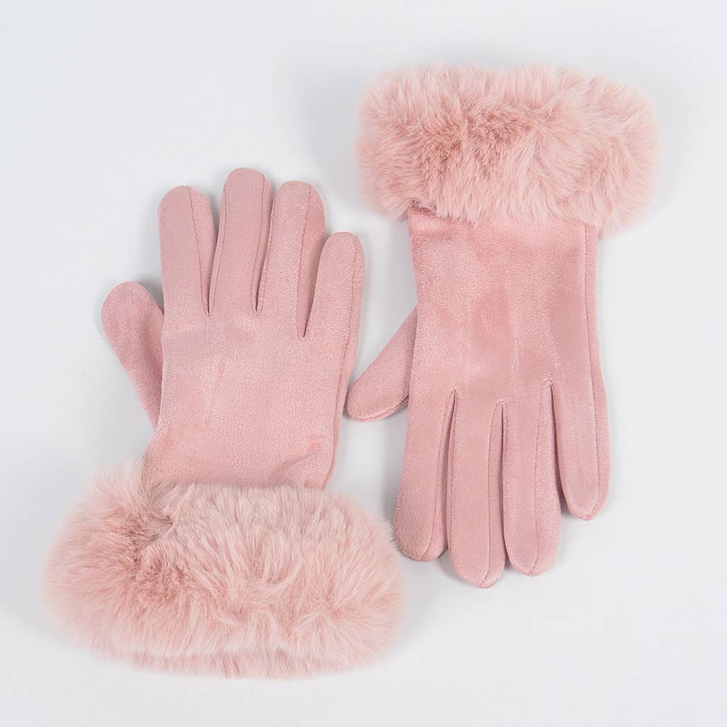 3AM BY H&D ACCESSORIES - Wholesale Handschoenen - Dames - Handschoenen van imitatiesuède met imitatiebont9