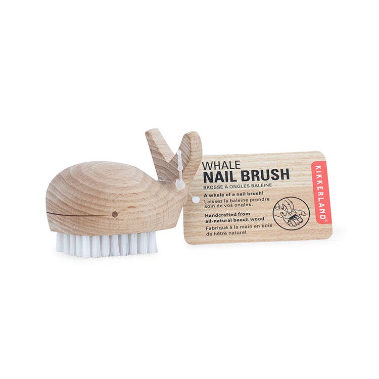 Kikkerland Design Inc - Wholesale Nailcare Set - Wooden Whale Nail Brush