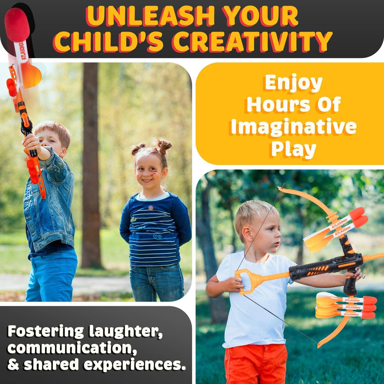 Atlasonix - Wholesale Toy Set - Kids - Bow and Arrow Outdoor Archery Shooting Toy for Boys & Girls6