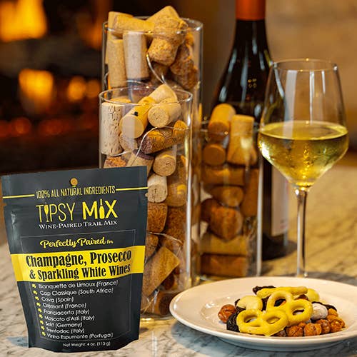 Tipsy Mix - Wholesale Trail Mix - 1. Wine Trail Mix: Champagne, Prosecco, Sparkling White Wine