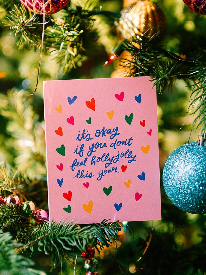 Het is oké als je je niet vrolijk en opgewekt voelt, kerstkaart voor wholesale door Bouquet of Joy