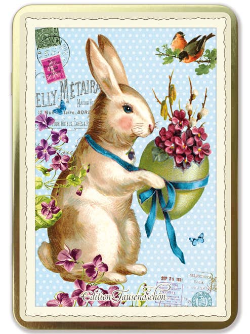 golden metal box - bunny (Easter), TS047 for wholesale by Actetre Deutschland Gmbh