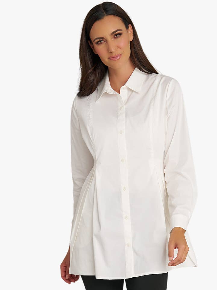 Women's Long Sleeves Diagonal Tuck Front Way Ahead Tunic for wholesale by Stella Carakasi