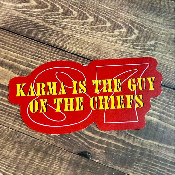 Autocollant Karma is the Guy 87 Diecut pour la vente par The Orange Ampersand