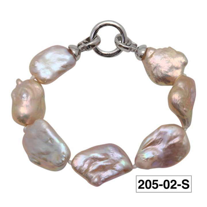 205-02-S | STENPÄRLARMBAND (ROSA PÅ SILVER) för wholesale av Girl With A Pearl