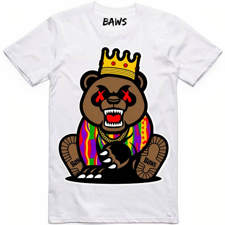 Chemise Blanche Grizzly Baws pour la vente par Baws Clothing