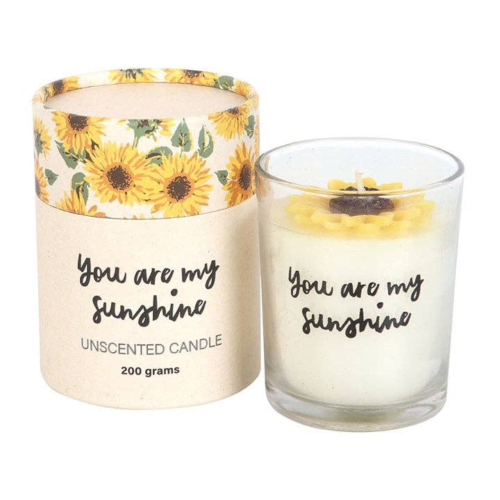 Something Different Wholesale - Venta al por mayor Velas en tarros - Vela 'You Are My Sunshine' con girasol 3D2