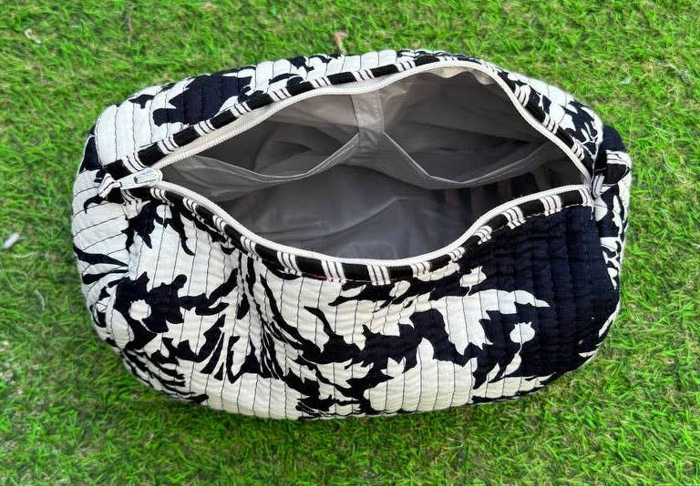 bhavnas boutique - Wholesale Makeup/Cosmetic Bag - Black Cotton Quilted Bag Women Bag Beautiful Bag Travel Bags4