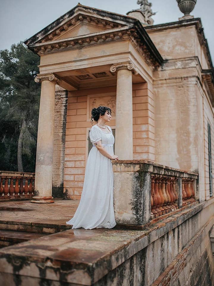 Costurero Real – wholesale Dress – Women's – White Regency Dress Bridgerton Jane Austen Cottagecore gown