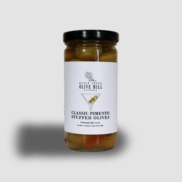 Queen Creek Olive Mill - Wholesale Olives - Pimento Stuffed - Jarred Olives - 5oz - 6/Case