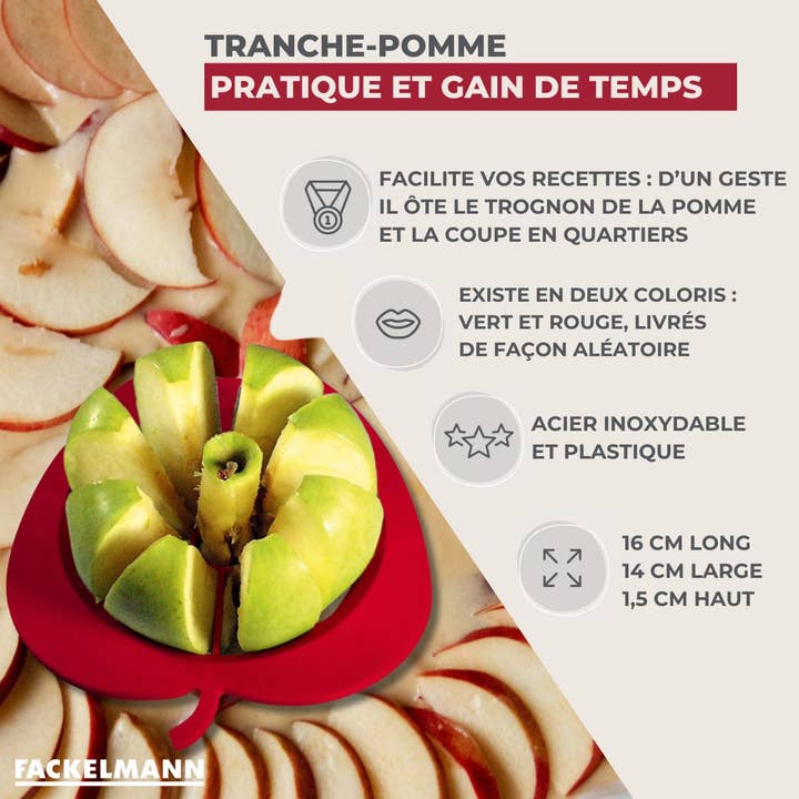 Zenker - Vente Ustensile/gadget de cuisine - Coupe pomme en 8 morceaux couleur aléatoire Fackelmann Colors Edition2