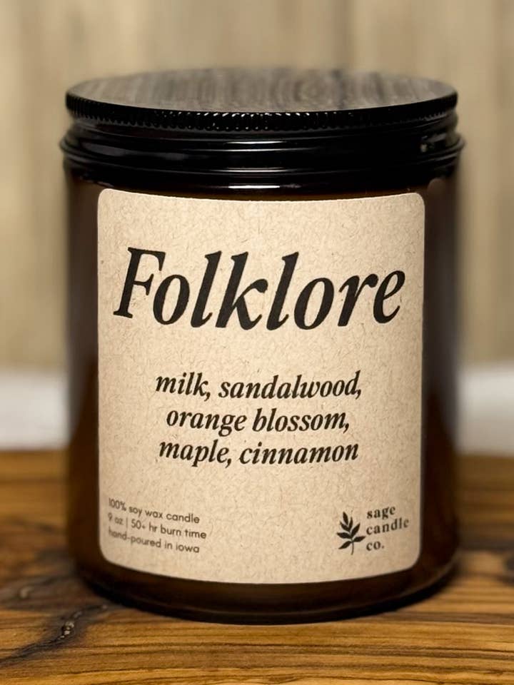 Folklore - 100% Soy Wax Candle for wholesale by Sage Candle Co.