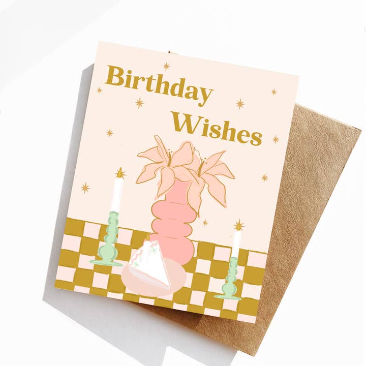Birthday Wishes Greeting Card for wholesale by The Palmera Design Studio