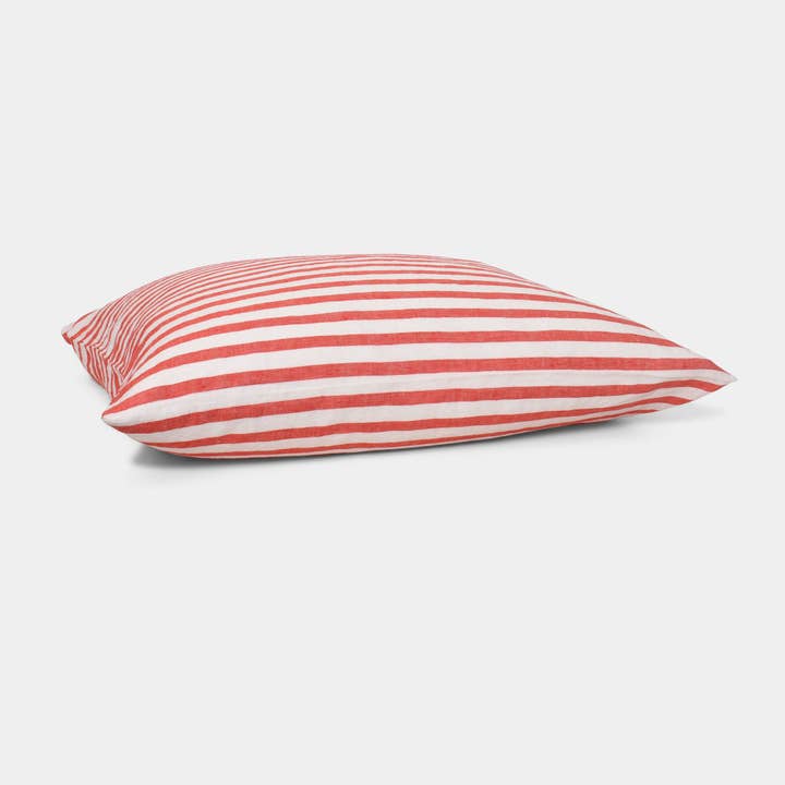 Linen pillowcase - Red stripe for wholesale by HOMEHAGEN