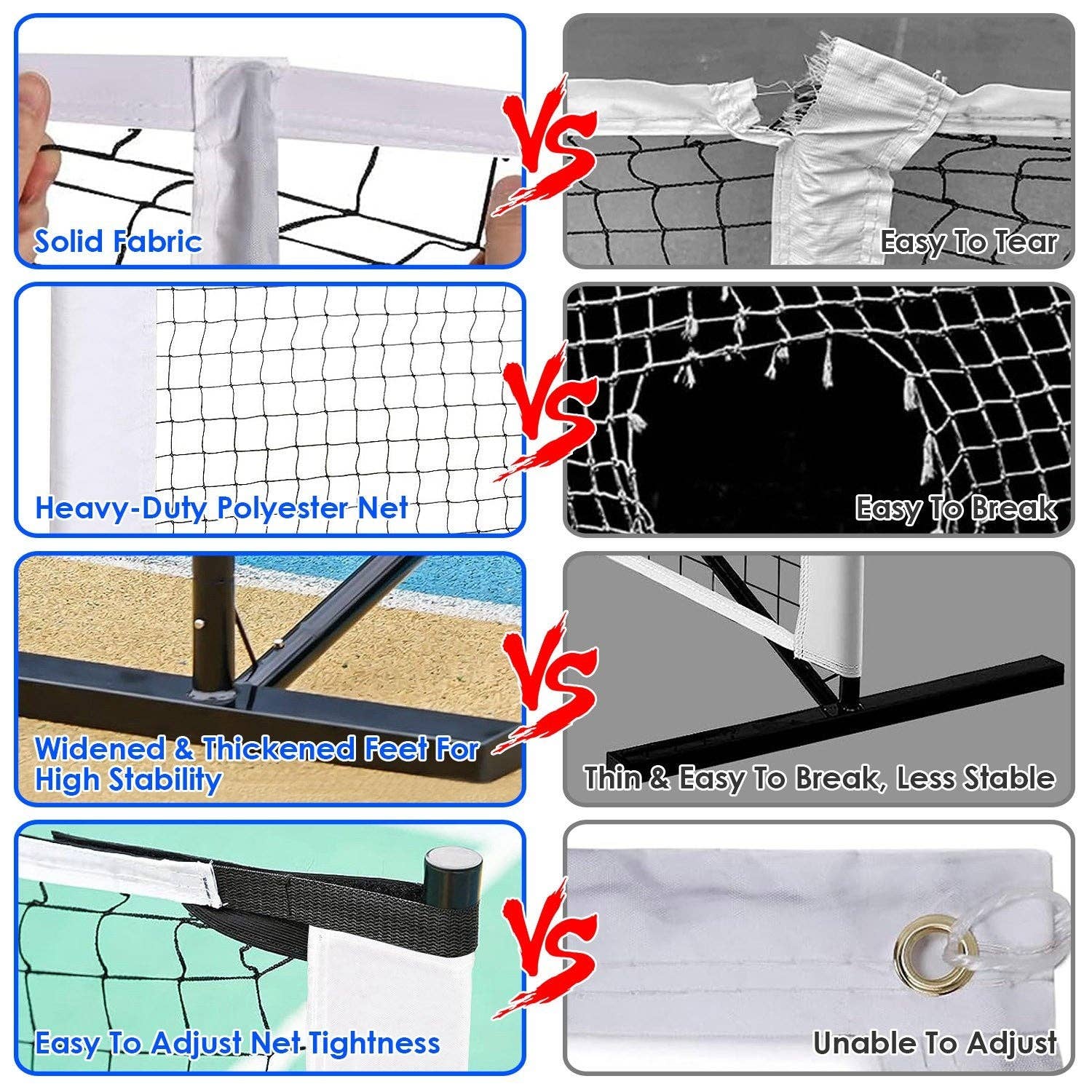 Hard Rock Health Stores - Wholesale Sporting Accessories - Portable Pickleball Net Set 22ft Regulation Size4