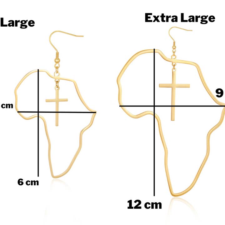 Adé & Grace - Wholesale Dangle Earrings - "Africa x Cross" Oversized Earrings5