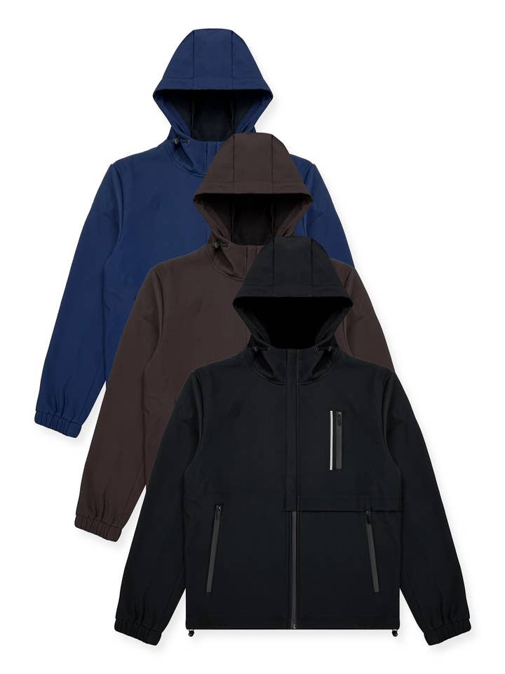 Brown Men's Soft Shell Jacket #K07 for wholesale on Faire1