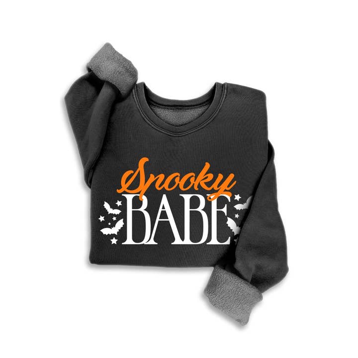 SPOOKY BABE MINERAL SWEATSHIRTS for wholesale by HRTandLUV