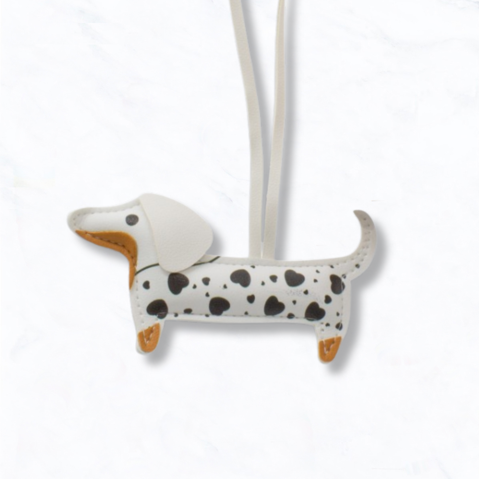 Suzie Q USA - Venta al por mayor Llavero - Mujer - Colgante de Cuero de Dálmata con Detalles de Costura0