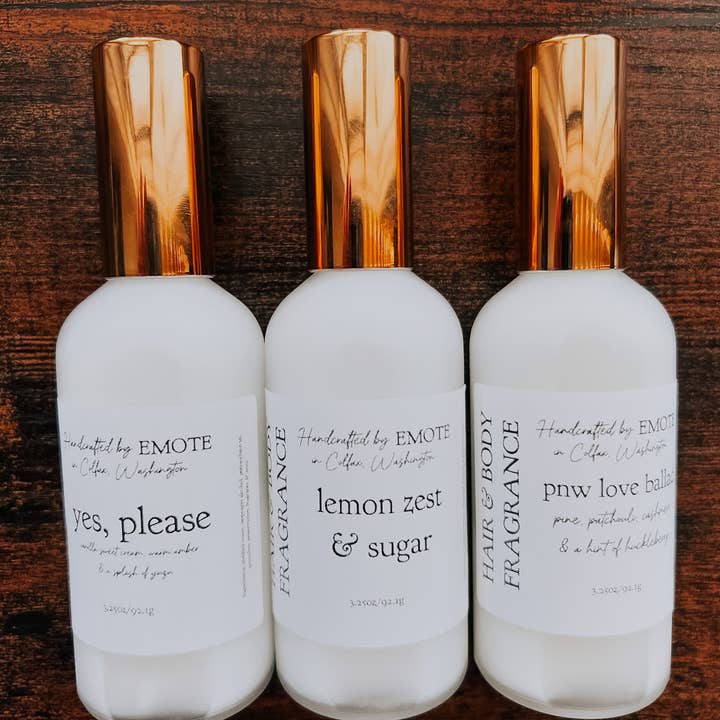 EMOTE - Wholesale Face & Body Mist/Water - Lemon Zest & Sugar Hair + Body Spray