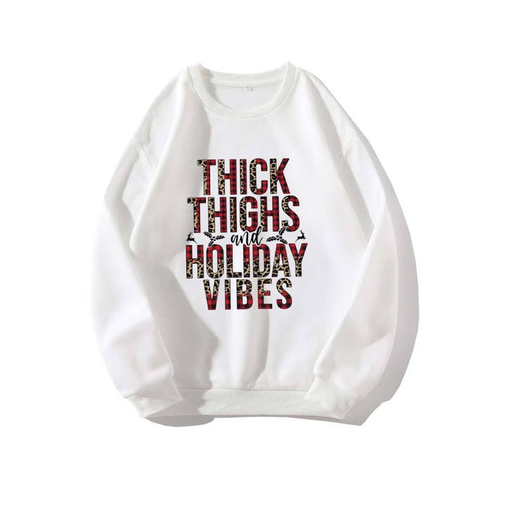 crashangel.us - Wholesale Hoodie - Women's - HUC-L4650 THICK THIGHS HOLIDAY VIVES GRAPHIC SWEATSHIRT3